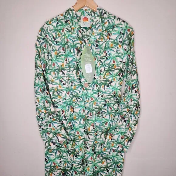 Farm Rio Toucans Tropical Linen Blazer Jumper Womens Small Summer Beach vacation - Picture 4 of 15